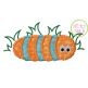 Fuzzy Caterpillar in Grass Applique | Machine Embroidery Designs by JuJu