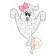 Ghost Girl Boo Motif Embroidery | Machine Embroidery Designs by JuJu