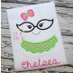 Ghost Glasses Girl Applique | Machine Embroidery Designs by JuJu
