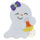 Ghost Hugging Candy Corn Girl Applique | Machine Embroidery Designs by JuJu
