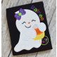 Ghost Hugging Candy Corn Girl Applique | Machine Embroidery Designs by JuJu