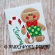 Gingerbread Boy Candy Cane Applique | Machine Embroidery Designs by JuJu