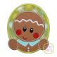 Gingerbread Oval Boy Applique | Machine Embroidery Designs by JuJu