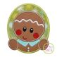Gingerbread Oval Boy Applique | Machine Embroidery Designs by JuJu