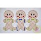 Gingerbread Boy Trio Motif Embroidery | Machine Embroidery Designs by JuJu