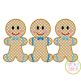 Gingerbread Boy Trio Motif Embroidery | Machine Embroidery Designs by JuJu