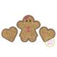 Gingerbread Girl Hearts Trio Applique | Machine Embroidery Designs by JuJu