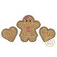 Gingerbread Girl Hearts Trio Applique | Machine Embroidery Designs by JuJu