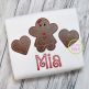 Gingerbread Girl Hearts Trio Sketch | Machine Embroidery Designs by JuJu