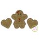 Gingerbread Girl Hearts Trio Zig Zag Applique | Machine Embroidery Designs by JuJu