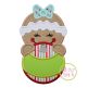 Gingerbread Girl Ornament Peeker Applique | Machine Embroidery Designs by JuJu