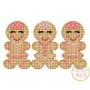 Gingerbread Girl Trio Motif Embroidery | Machine Embroidery Designs by JuJu