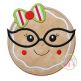 Gingerbread Glasses Girl Applique | Machine Embroidery Designs by JuJu