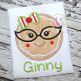Gingerbread Glasses Girl Applique | Machine Embroidery Designs by JuJu