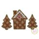 Gingerbread House Trees Trio Zig Zag Applique | Machine Embroidery Designs by JuJu