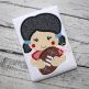 Girl Holding Football Applique | Machine Embroidery Designs by JuJu