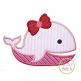 Girly Whale Applique | Machine Embroidery Designs by JuJu