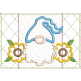 ITH Gnome Sunflower Mug Rug | Machine Embroidery Designs by JuJu