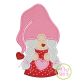 Gnome Holding Heart Girl Applique Design | Machine Embroidery Designs by JuJu