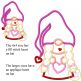 Gnome Holding Heart Girl Applique Design | Machine Embroidery Designs by JuJu