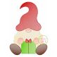Gnome with Gift Sketch Embroidery | Machine Embroidery Designs by JuJu