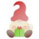 Gnome with Gift Sketch Embroidery | Machine Embroidery Designs by JuJu