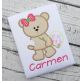 Golf Bear Girl Applique | Machine Embroidery Designs by JuJu