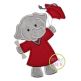 Graduation Elephant Applique | Machine Embroidery Designs by JuJu