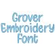 Grover Font Digital Embroidery Machine Designs by JuJu