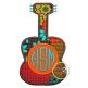 Guitar Monogram Applique | Machine Embroidery Designs by JuJu