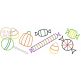 Halloween Candy Border Bean Embroidery | Machine Embroidery Designs by JuJu