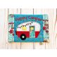 ITH Happy Camper Mug Rug | Machine Embroidery Designs by JuJu