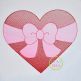 Heart Big Bow Sketch | Machine Embroidery Designs by JuJu