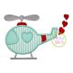 Heart Helicopter Applique | Machine Embroidery Designs by JuJu