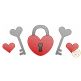 Heart Lock and Keys Sketch | Machine Embroidery Designs by JuJu