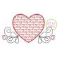 Heart Love Motif Embroidery Design | Machine Embroidery Designs by JuJu