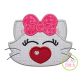 Heart Nose Kitty Girl Applique | Machine Embroidery Designs by JuJu