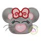 Heart Nose Mouse Girl Applique | Machine Embroidery Designs by JuJu