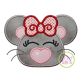 Heart Nose Mouse Girl Applique | Machine Embroidery Designs by JuJu