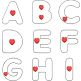 Hearts Alphabet Snap Clip Minis