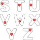 Hearts Alphabet Snap Clip Minis