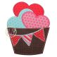 Hearts Barrel Pennant Applique | Machine Embroidery Designs by JuJu
