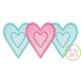 Heart Trio Sketch Embroidery | Machine Embroidery Designs by JuJu