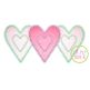 Heart Trio Sketch Embroidery | Machine Embroidery Designs by JuJu