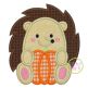 Hedgehog Pumpkin Boy Applique | Machine Embroidery Designs by JuJu