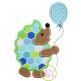 Hedgehog with Balloon Applique | Machine Embroidery Designs by JuJu