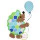Hedgehog with Balloon Applique | Machine Embroidery Designs by JuJu