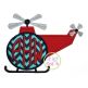 Helicopter Applique | Machine Embroidery Designs by JuJu