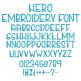 Hero Embroidery Font | Machine Embroidery Designs by JuJu