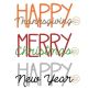 Holiday Text Embroidery Design Set 1
